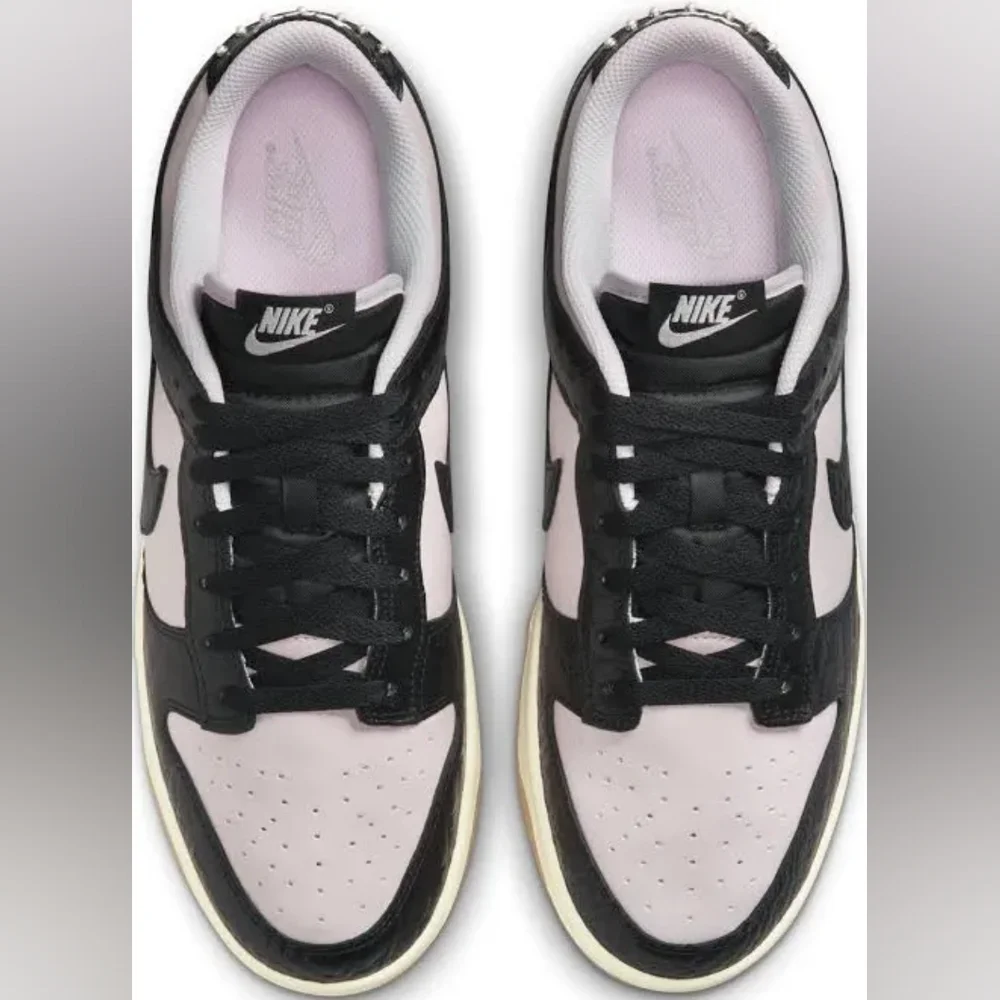 Nike Dunk Low LTD Pink Foam Black Croc Embossed Men's Sneakers - Picture 3 of 7